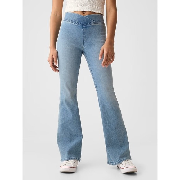 GAP Other - NWT GAP Kids High Rise Flare Jeggings Blue Denim Jean 14 Plus Light Wash Stretch